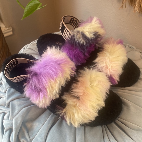 🎀 UGG Womens Oh Yeah Slide Tie Dye Magnolia Size 8 Sandals - Picture 2 of 8